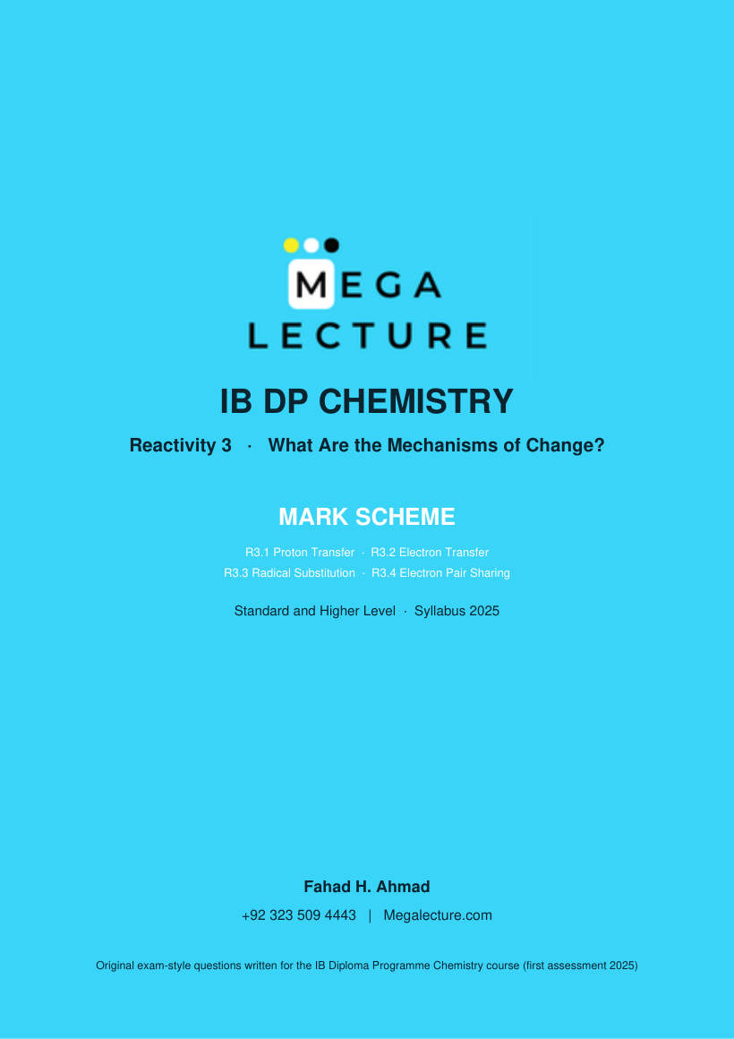Page 1 of Reactivity 3 Mark Scheme