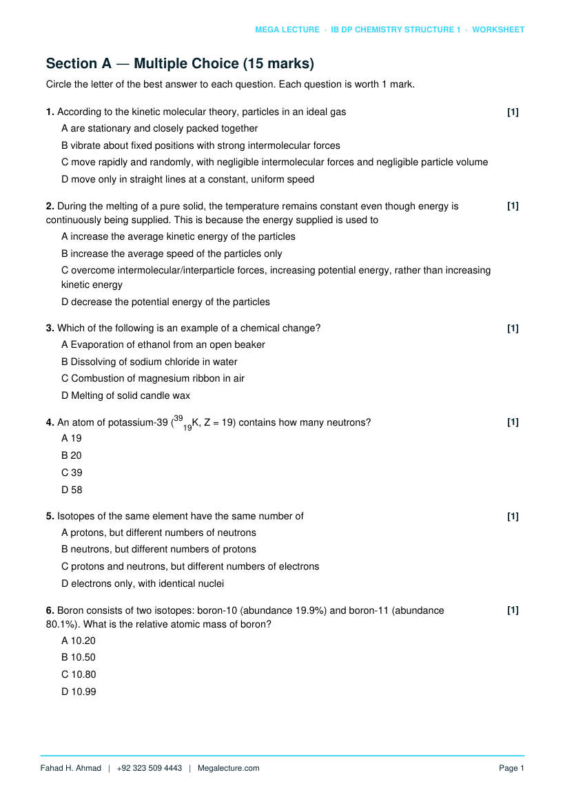 Page 2 of Structure 1 Worksheet