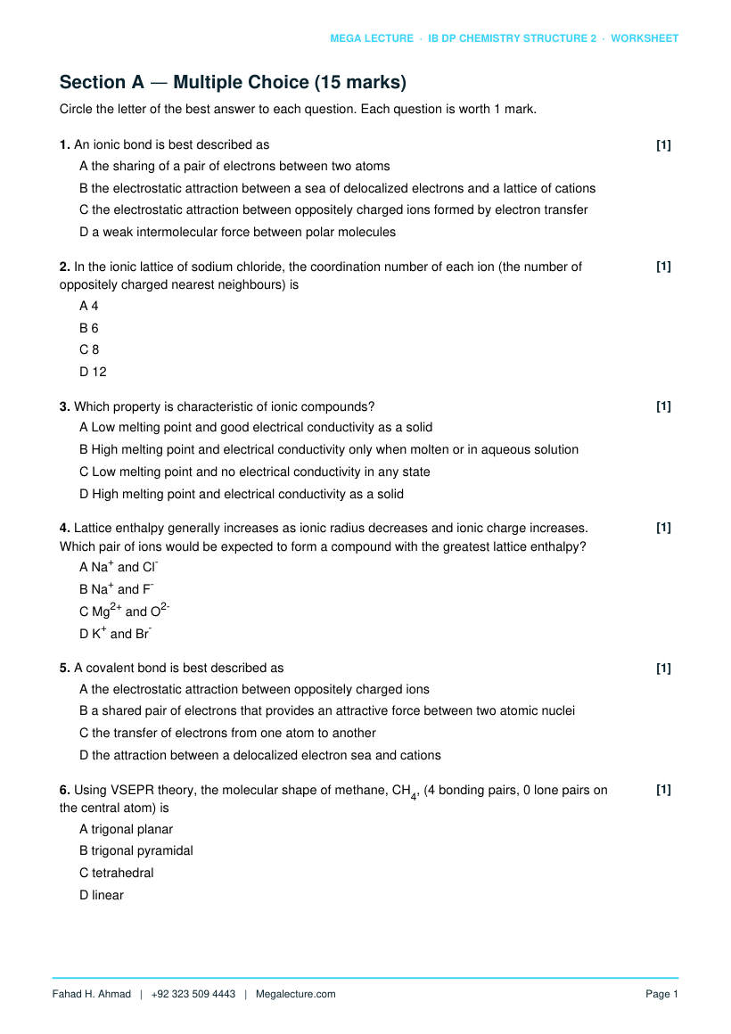 Page 2 of Structure 2 Worksheet