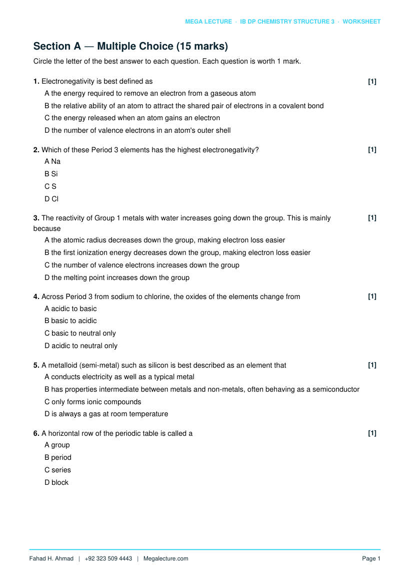 Page 2 of Structure 3 Worksheet