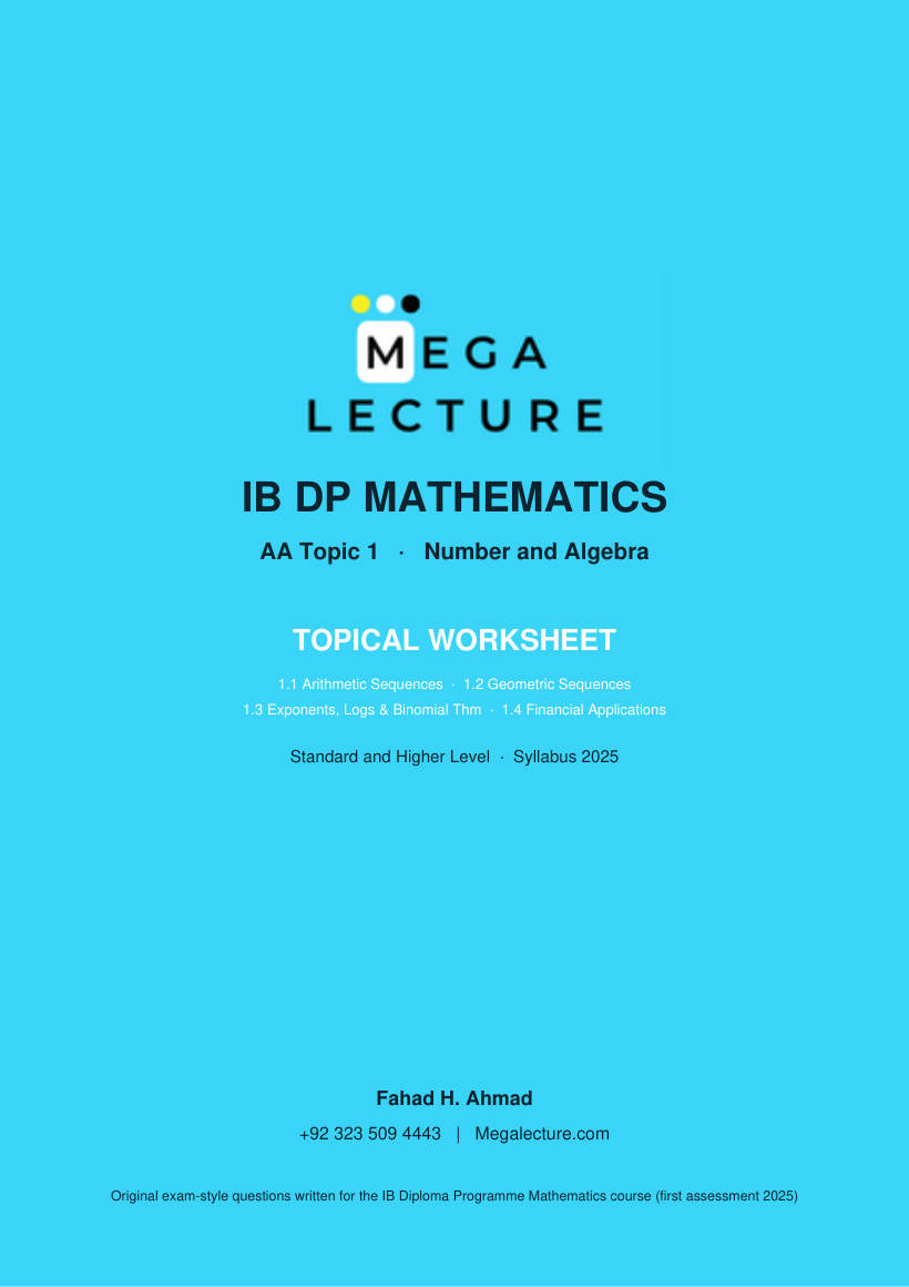 Page 1 of Topic 1 Worksheet