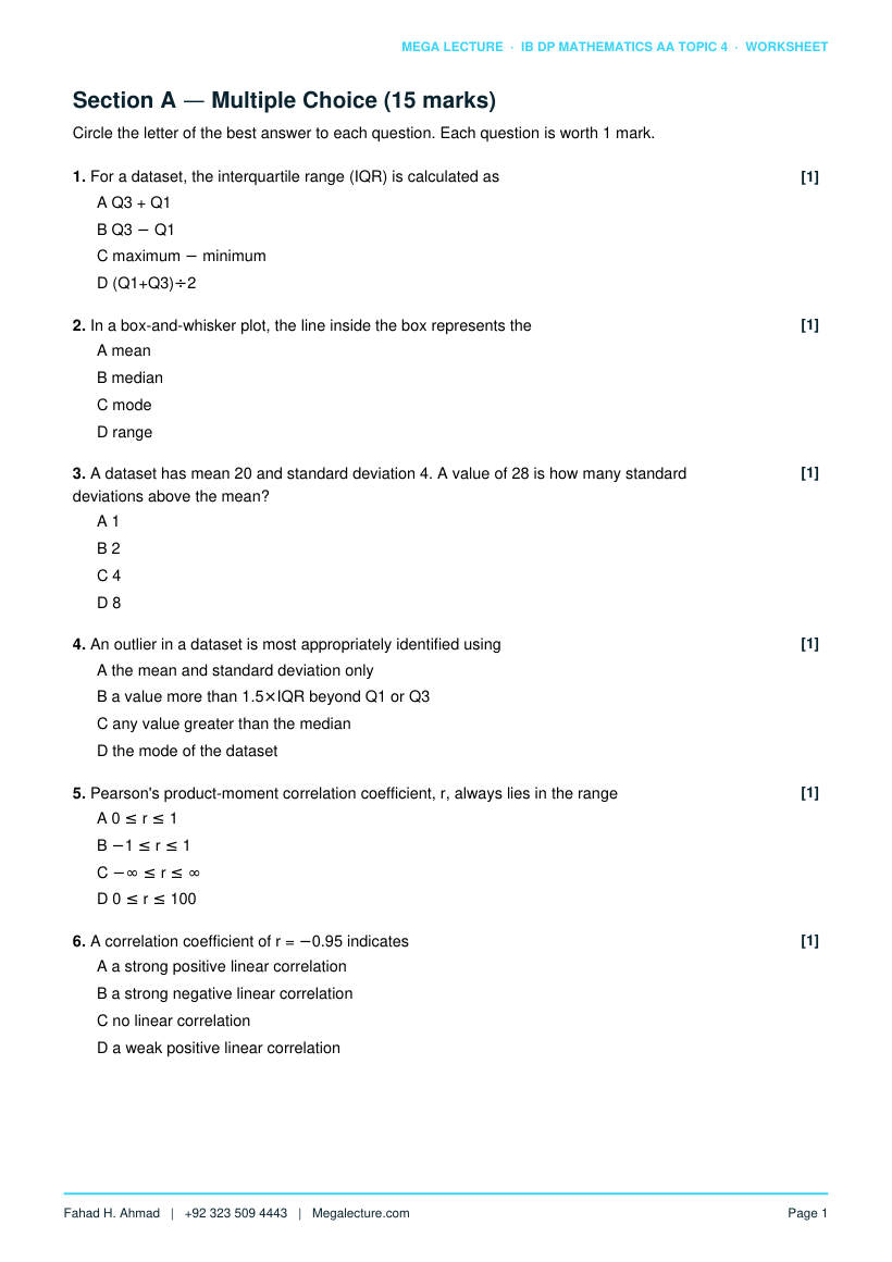 Page 2 of Topic 4 Worksheet