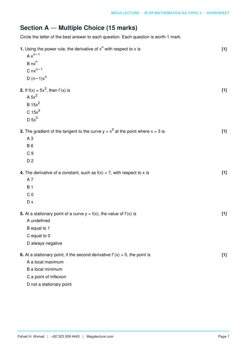 Page 2 of Topic 5 Worksheet