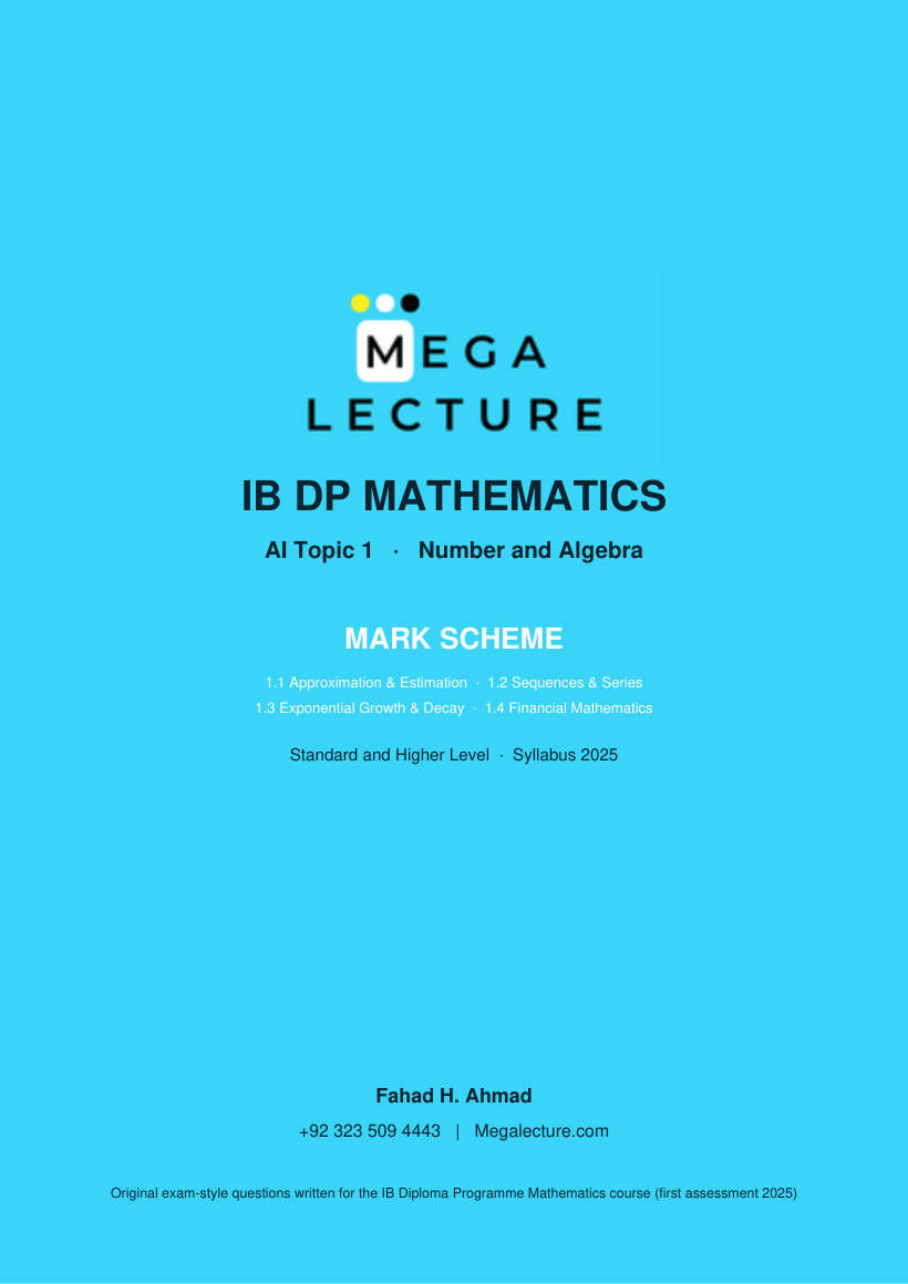 Page 1 of Topic 1 Mark Scheme