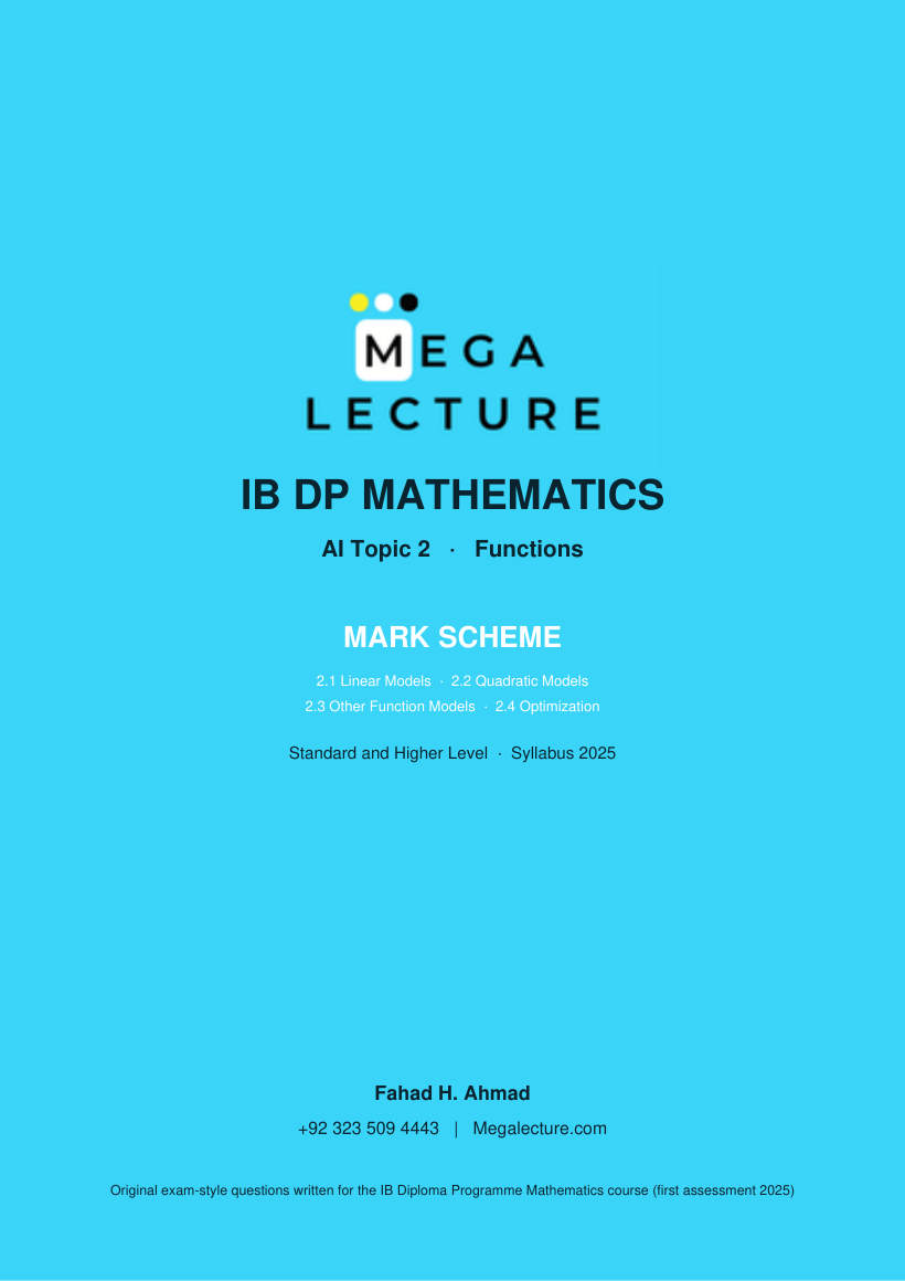 Page 1 of Topic 2 Mark Scheme