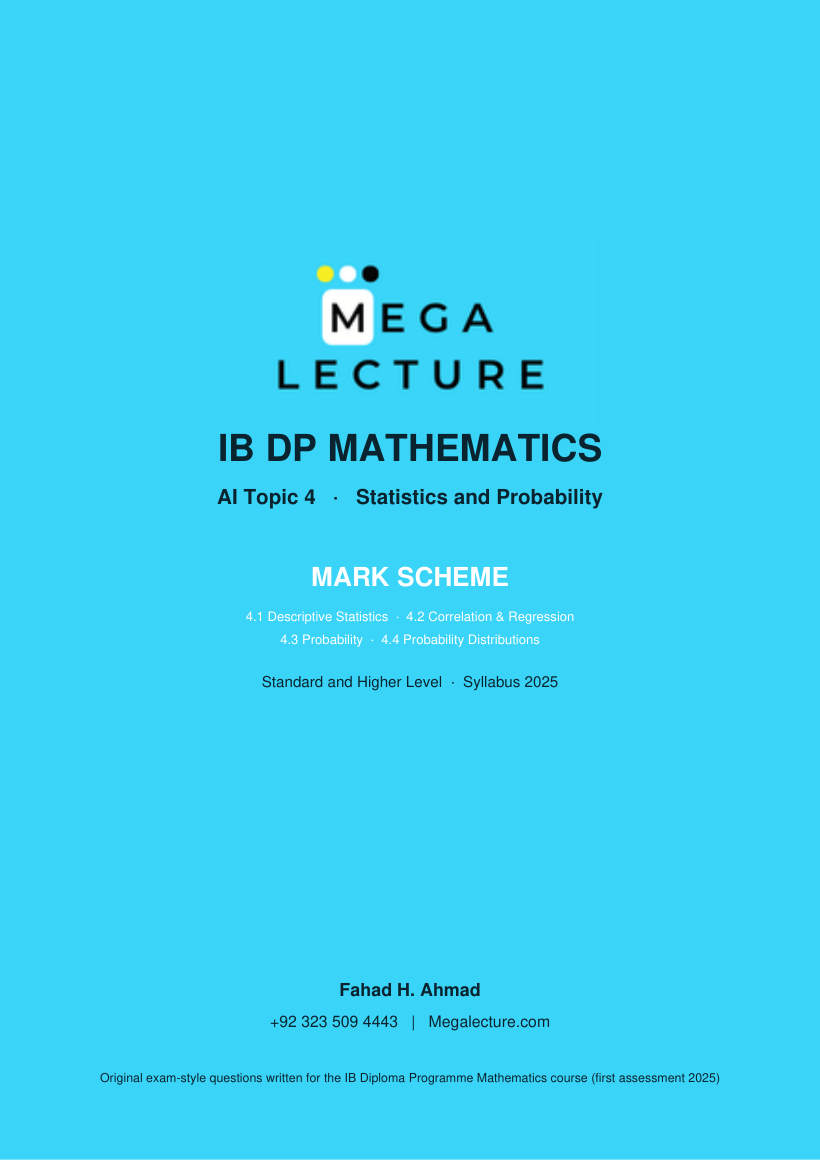 Page 1 of Topic 4 Mark Scheme