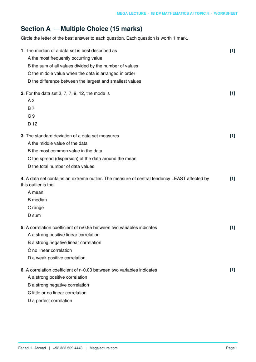 Page 2 of Topic 4 Worksheet