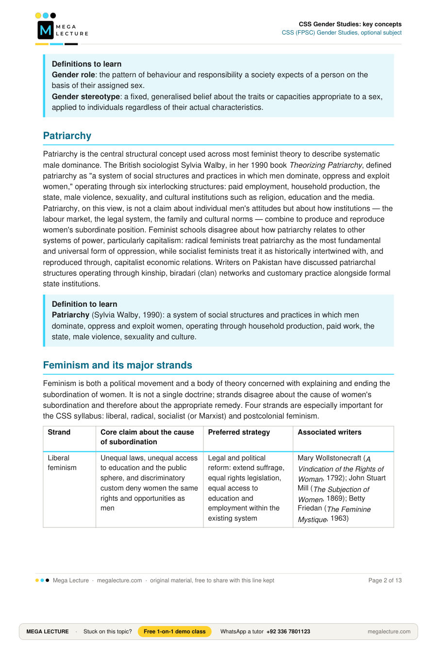 Page 2 of CSS Gender Studies: key concepts