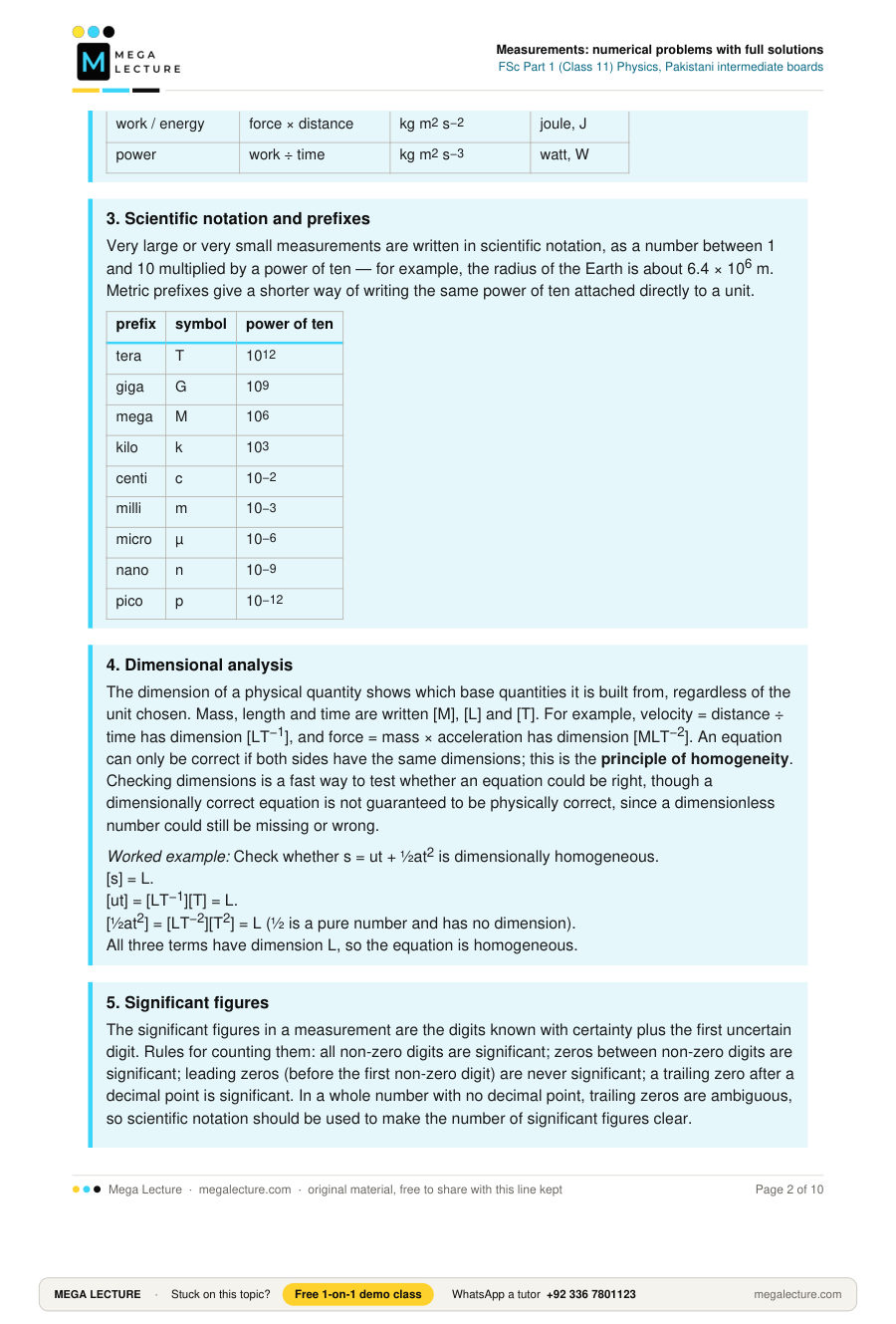 Page 2 of Measurements: numerical problems with full solutions