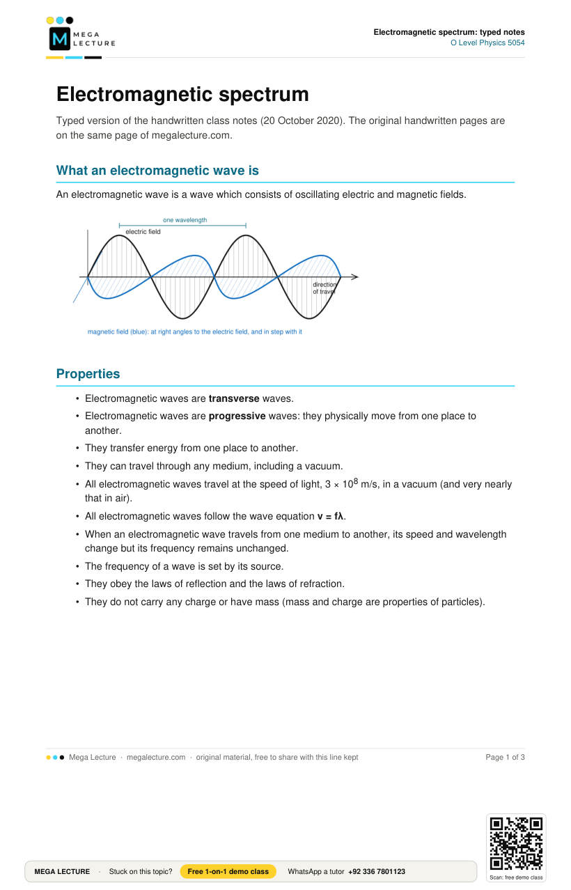 Page 1 of Electromagnetic Spectrum
