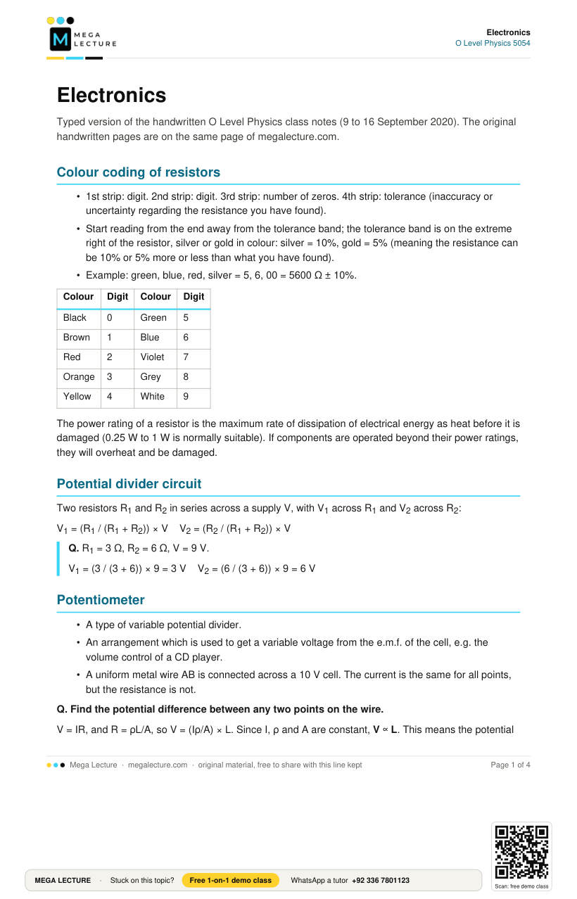 Page 1 of Electronics