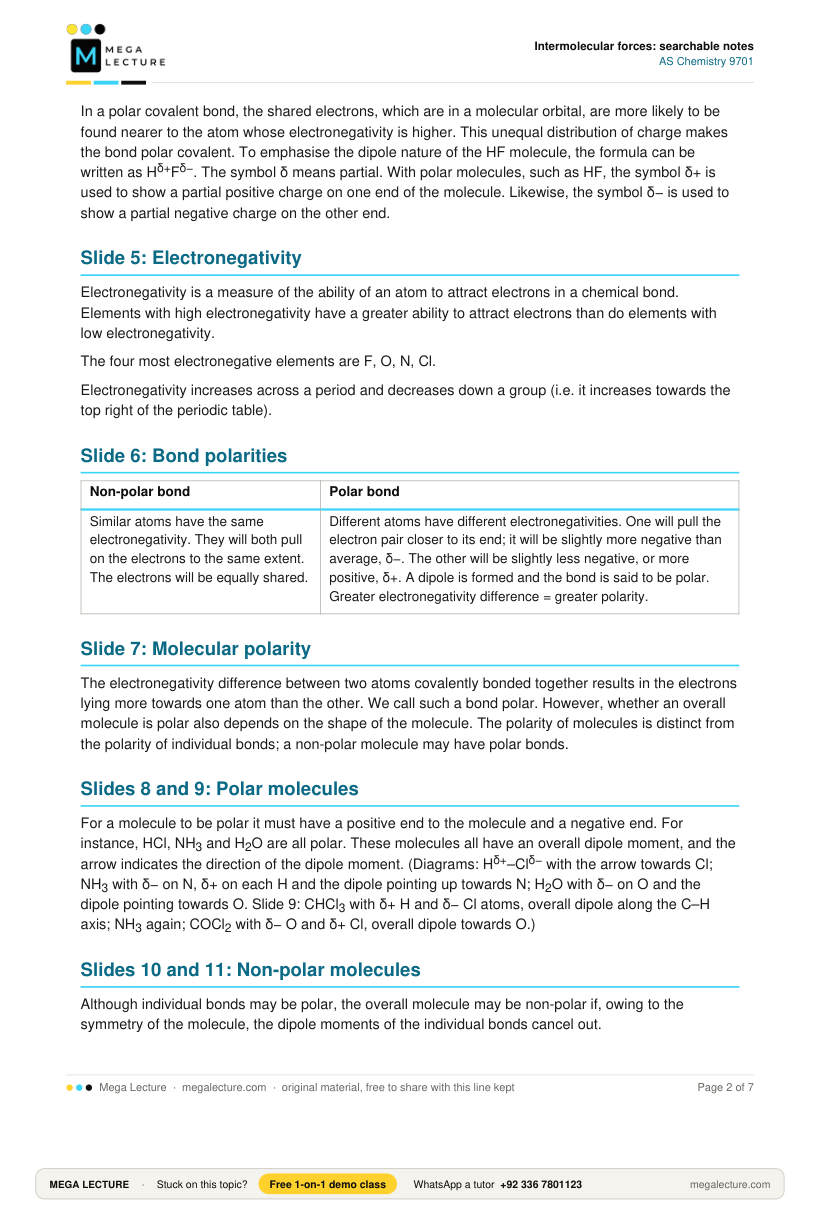 Page 2 of Intermolecular Forces Notes