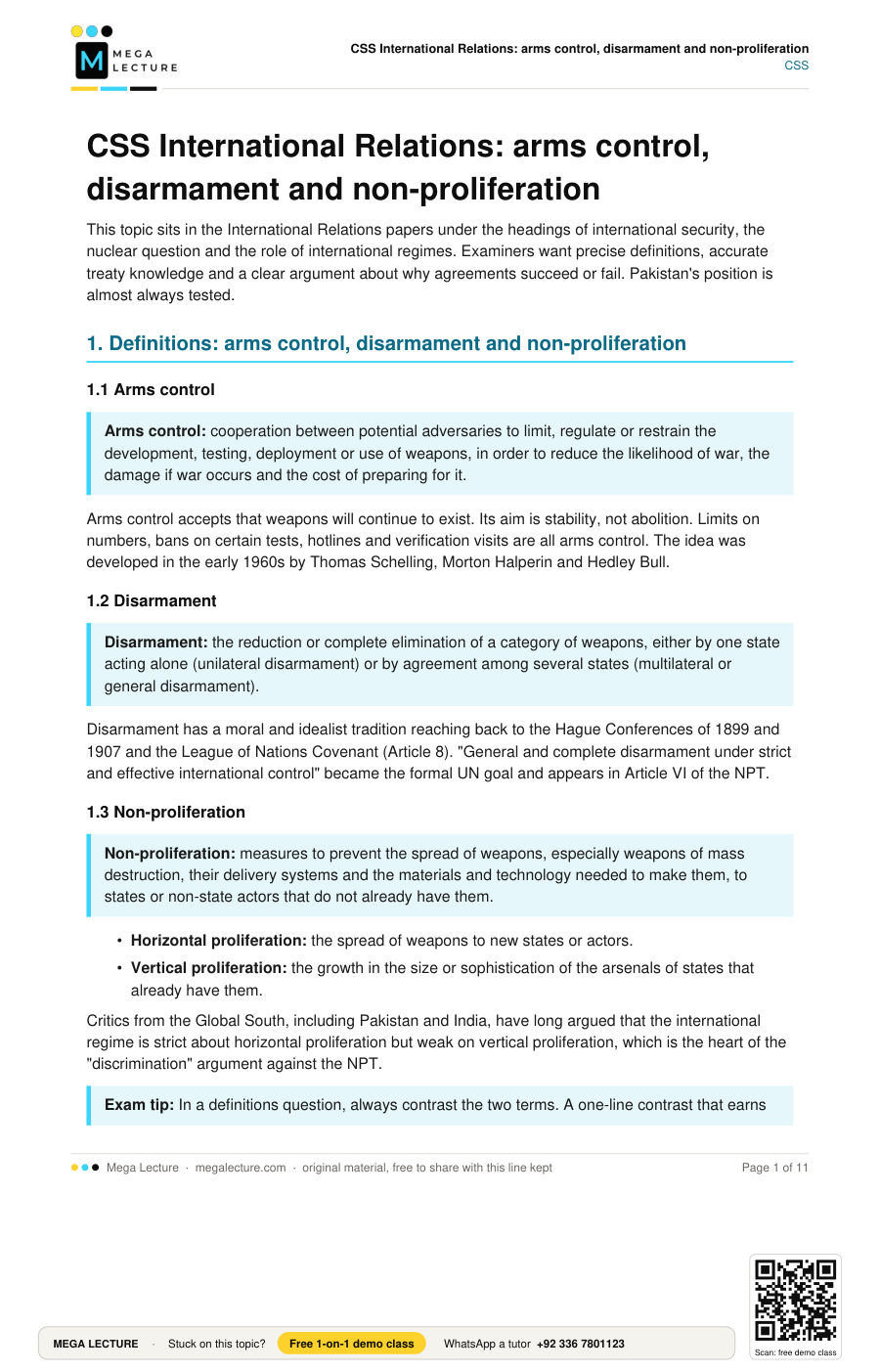 Page 1 of CSS International Relations: arms control, disarmament and non-proliferation