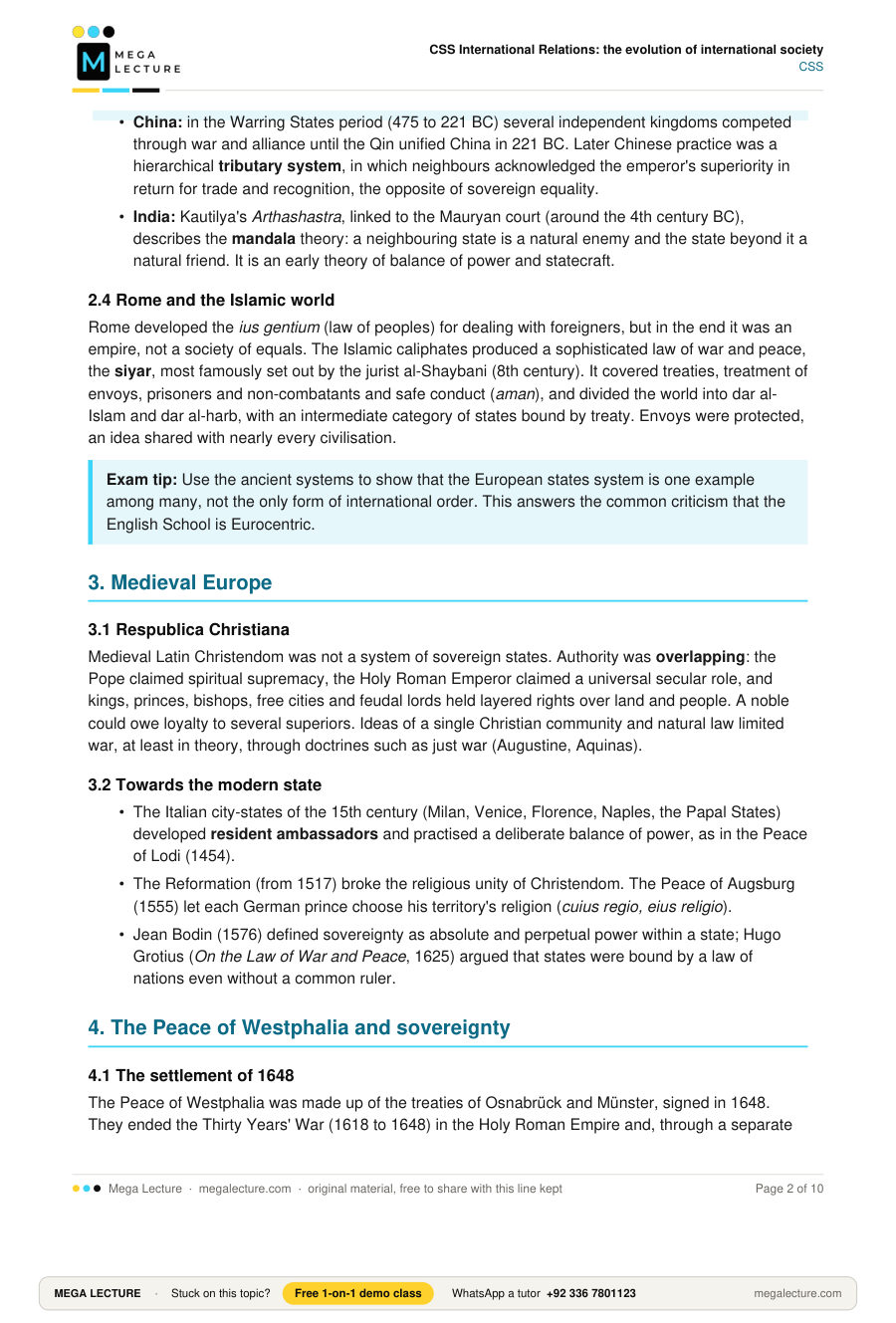 Page 2 of CSS International Relations: the evolution of international society