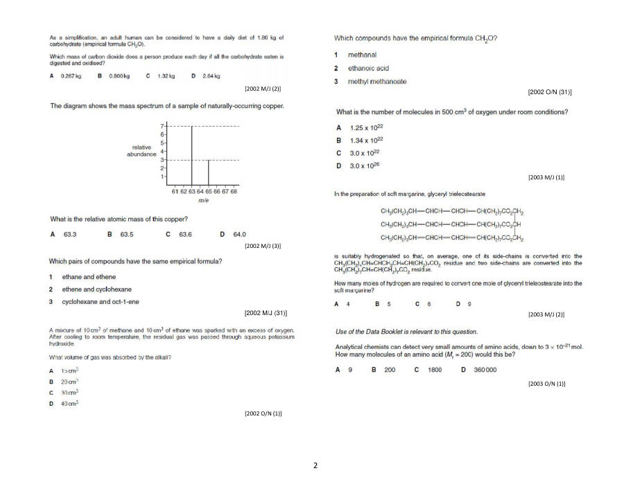 Page 2 of Atoms Molecules And Stoichiometry 1