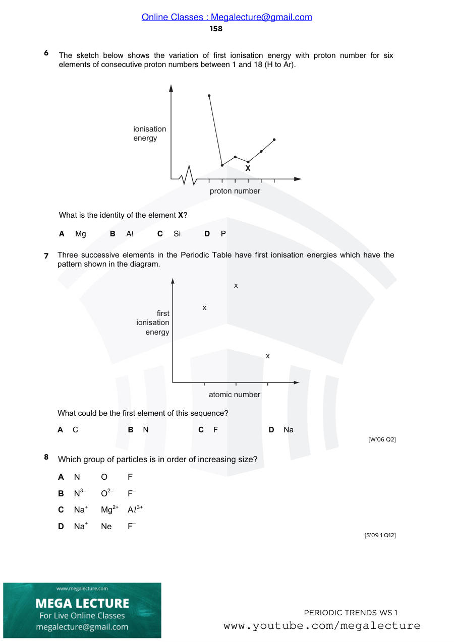 Page 2 of Periodic Trends — Worksheet