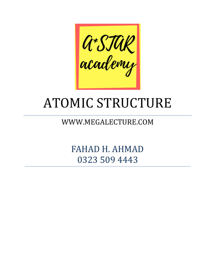 Page 1 of Atomic Structure Gce And
