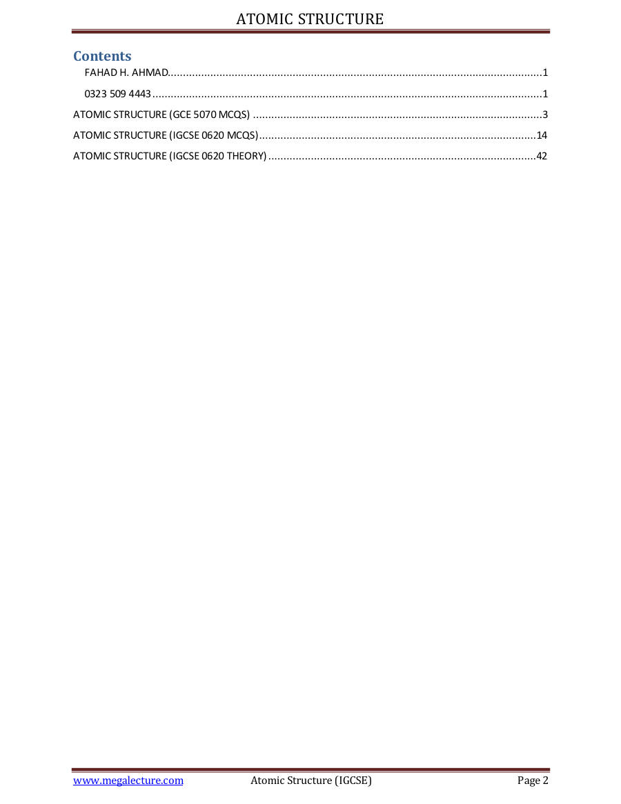 Page 2 of Atomic Structure Gce And