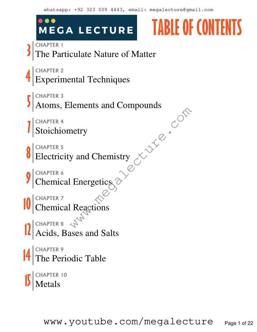 Page 1 of IGCSE Chemistry
