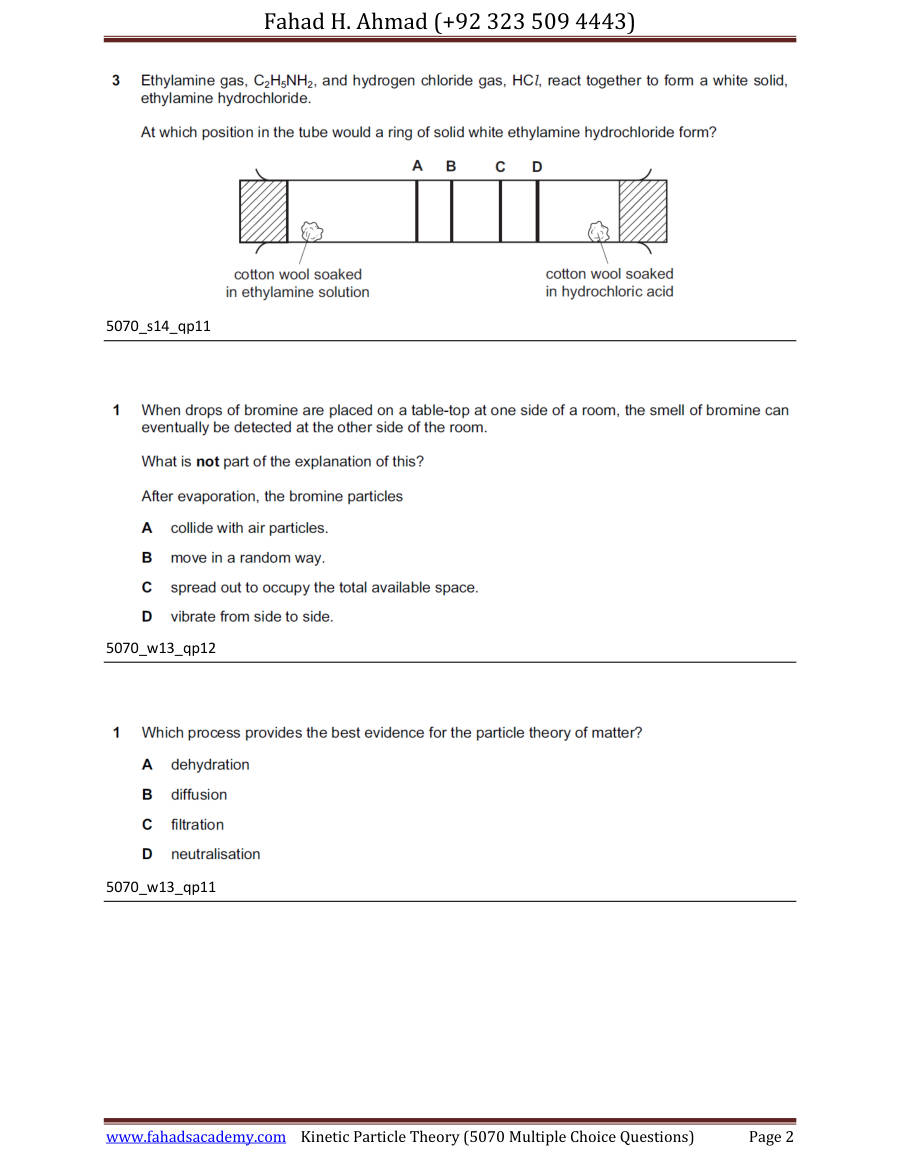 Page 2 of Kinetic Particle IGCSE Gce
