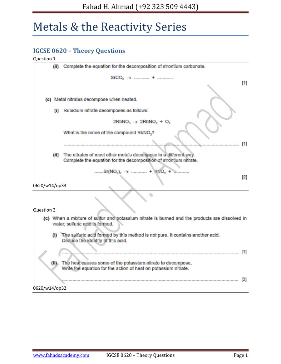 Page 1 of Metals