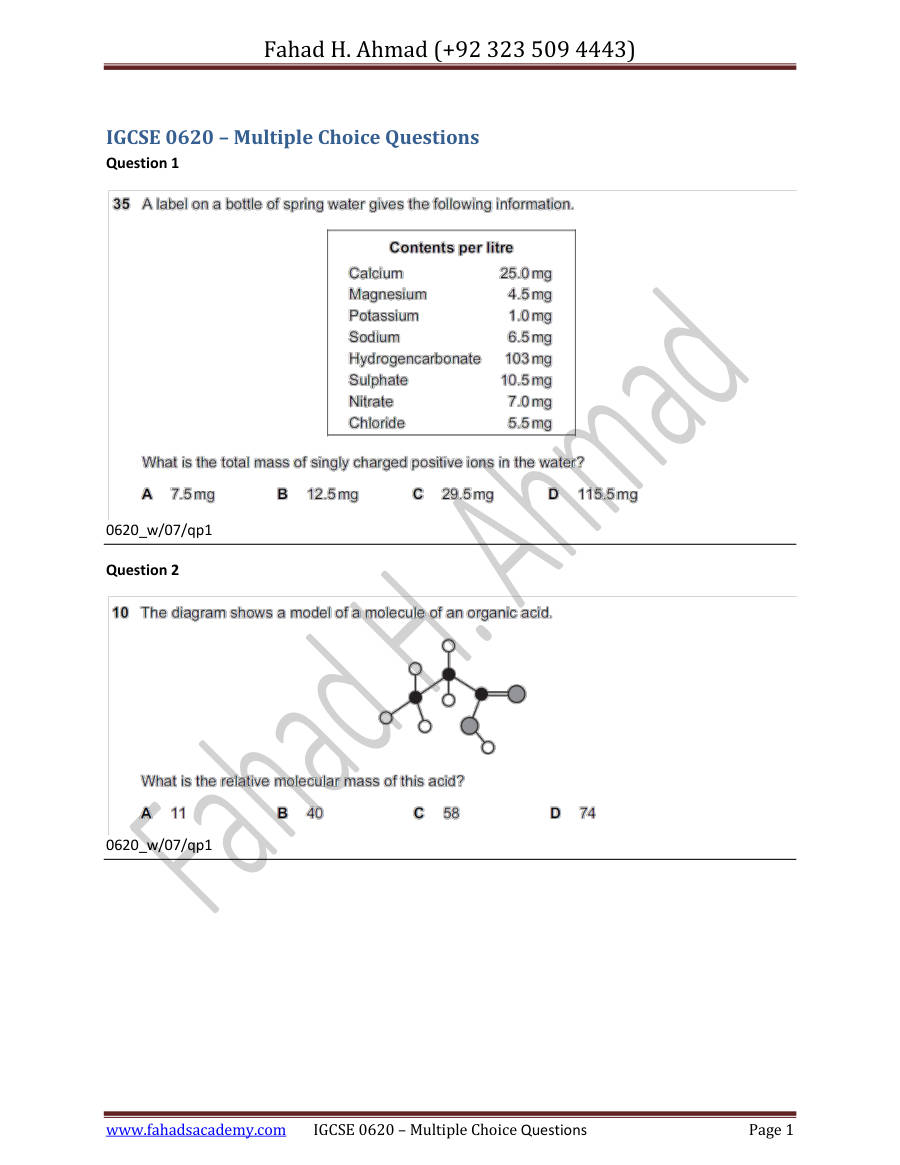 Page 1 of Moles And Stoichiometry