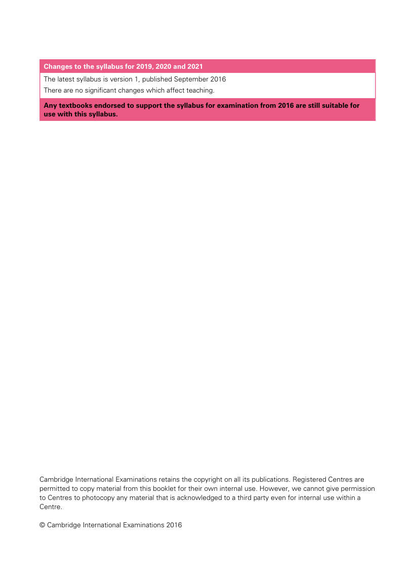 Page 2 of A Level Business Syllabus (9609) (PDF)
