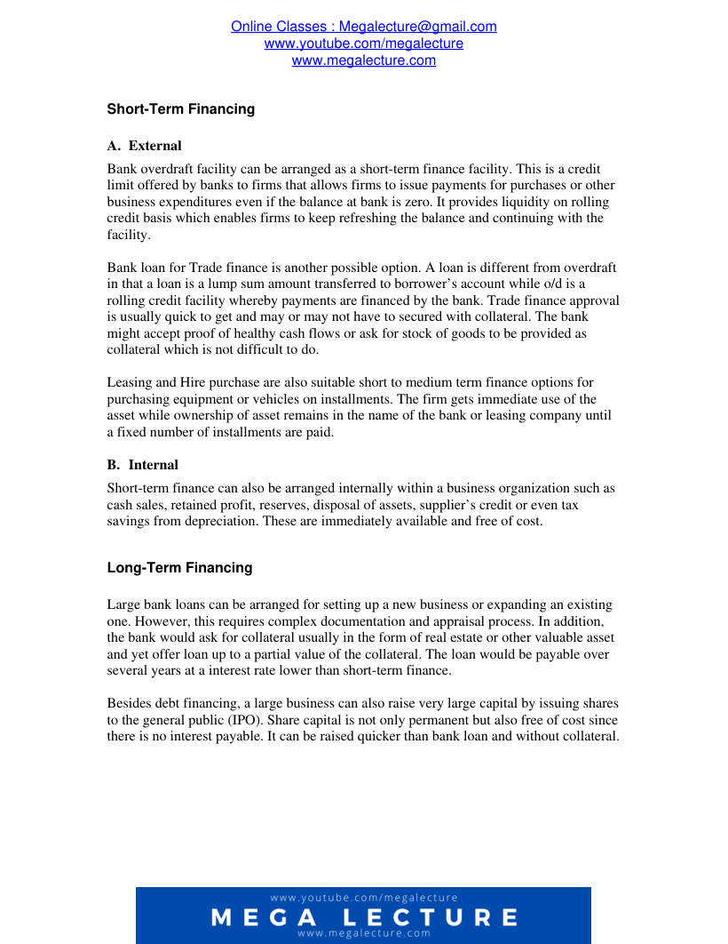 Page 1 of Financing A Business (PDF)