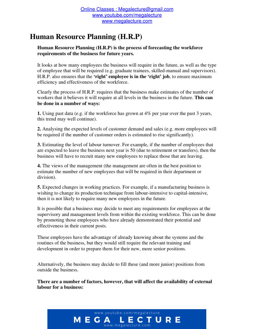 Page 1 of Human Resource Planning (PDF)
