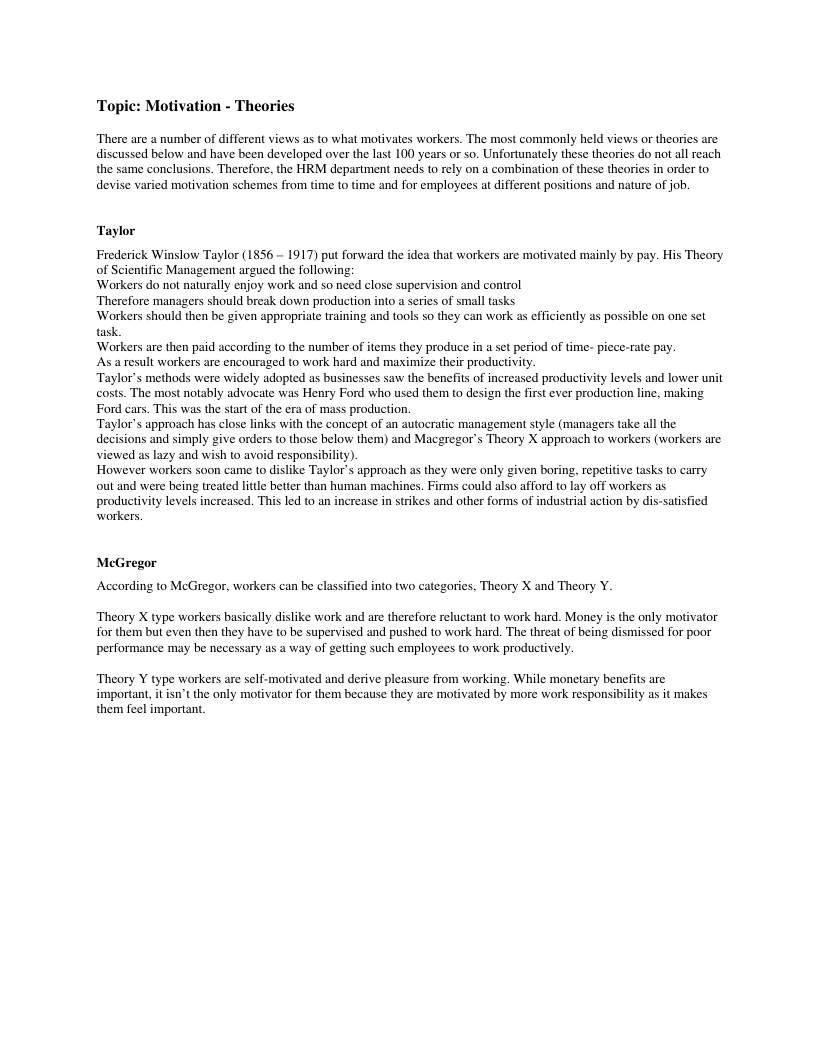 Page 1 of Motivation Theories (PDF)