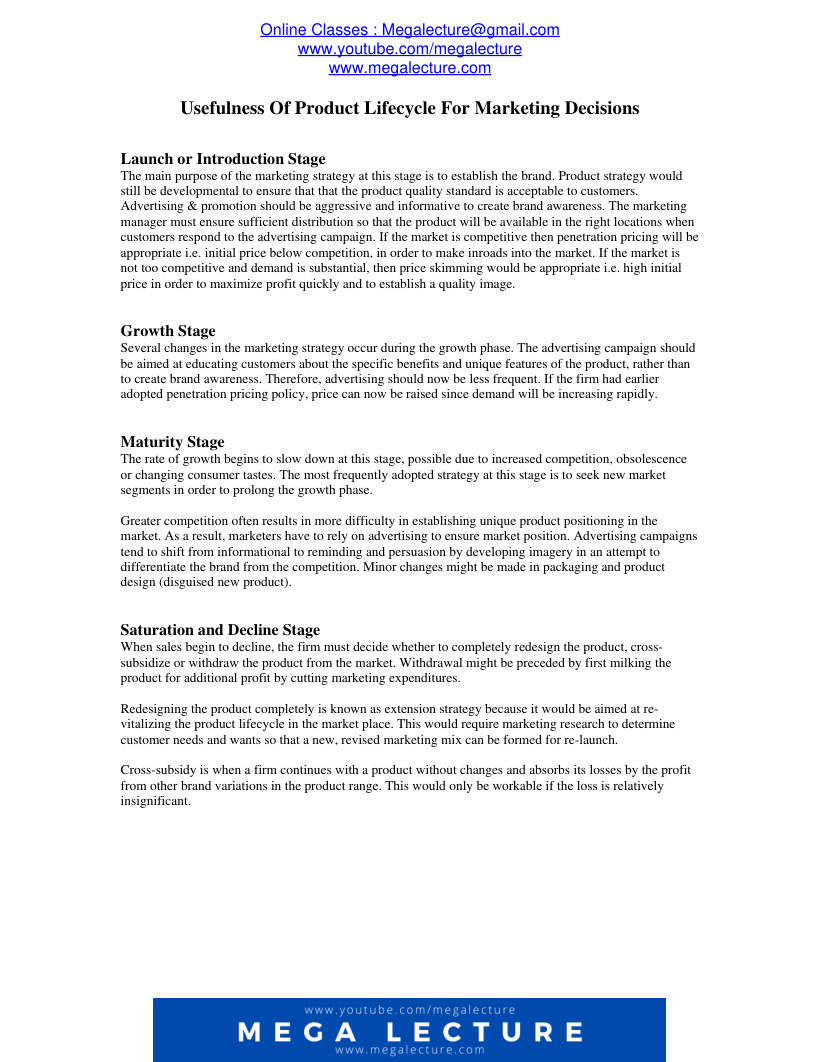 Page 1 of Product Life Cycle (PDF)