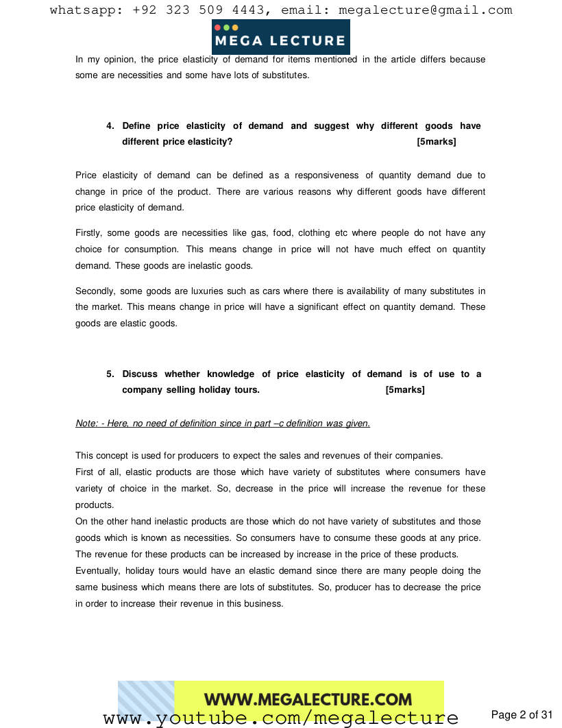 Page 2 of 100 Questions & Answers — Cambridge O Level Economics
