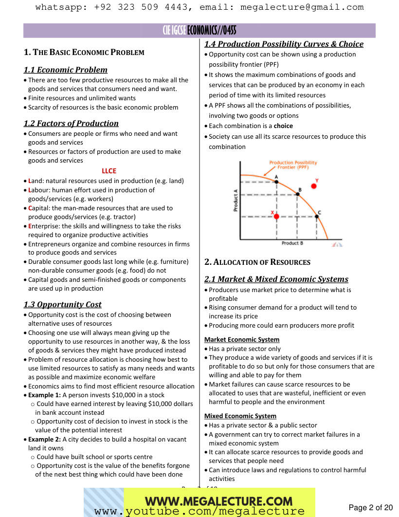 Page 2 of Cambridge Economics — Complete Theory Notes