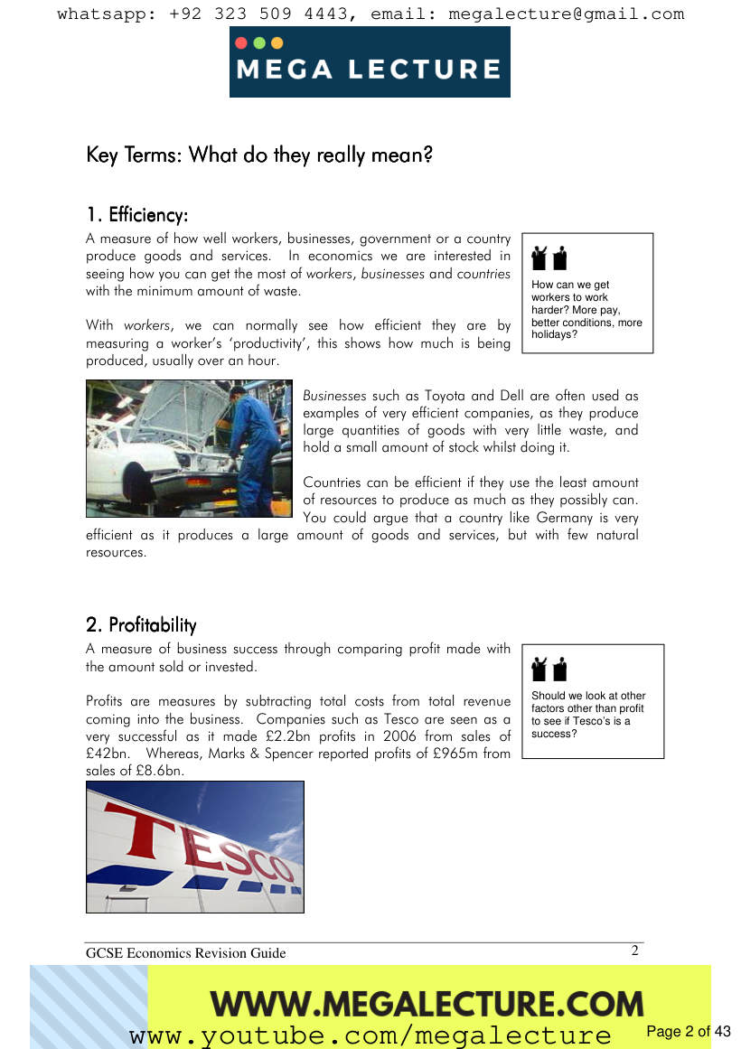 Page 2 of Economics Revision Guide