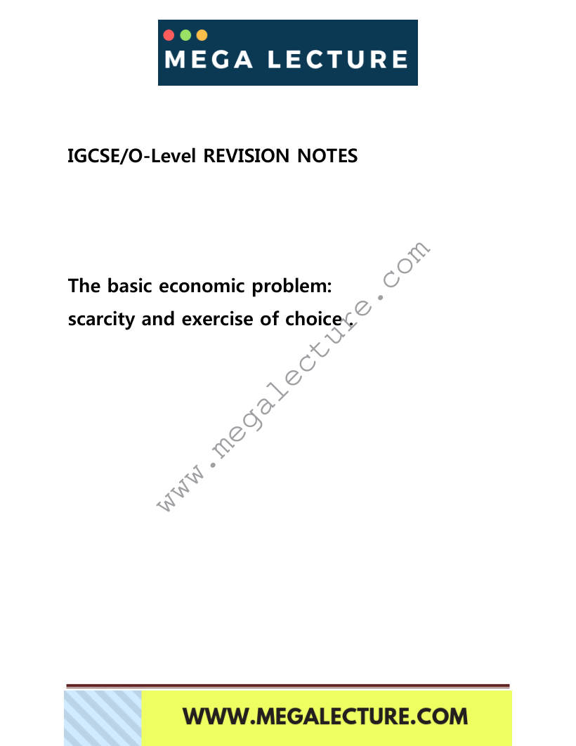 Page 1 of Economics Revision Notes