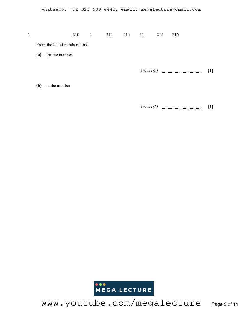 Page 2 of Integers HCF LCM Prime Numbers Significant Figures Decimal Places — Questions (2)