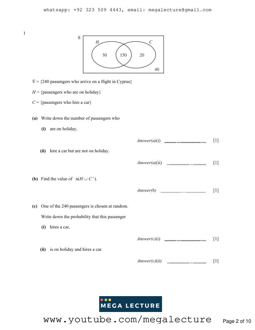 Page 2 of Sets Venn Diagrams — Questions (4)