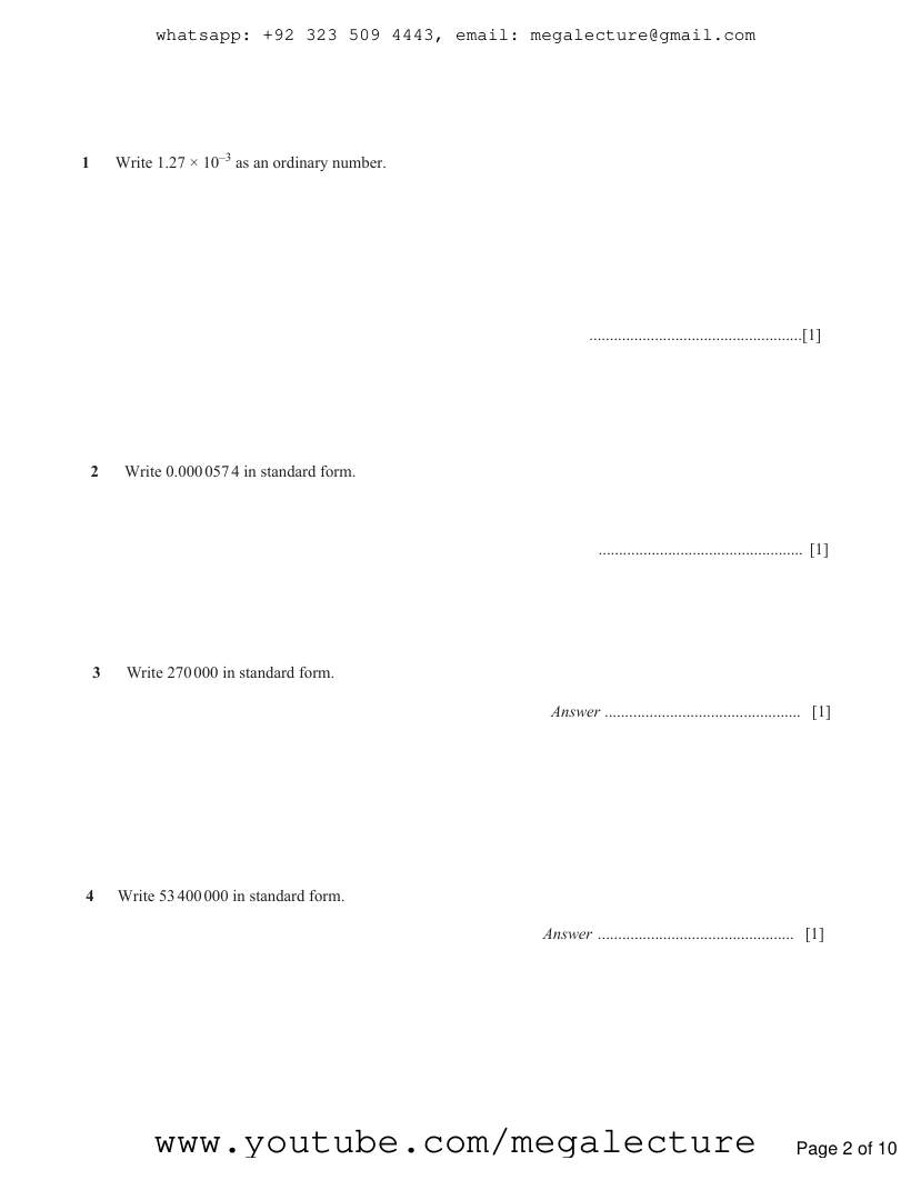 Page 2 of Standard Form — Questions