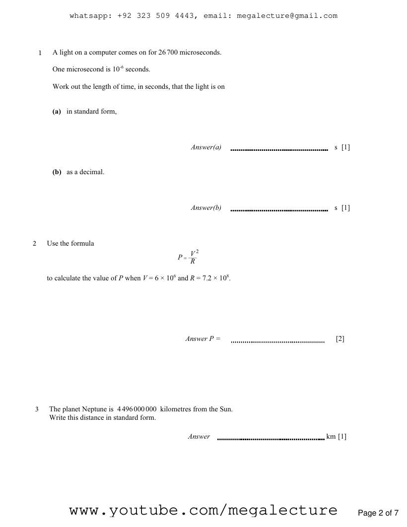 Page 2 of Standard Form — Questions (2)