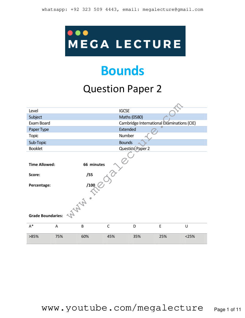 Page 1 of Bounds — Questions (2)