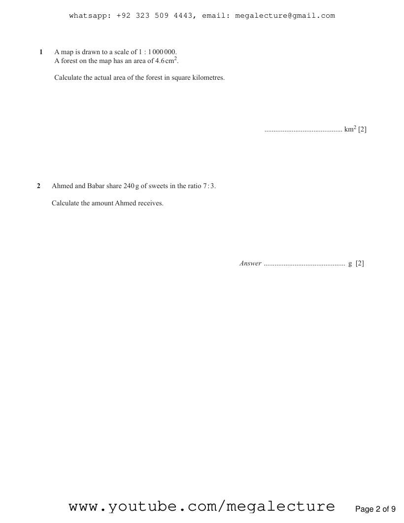 Page 2 of Ratios — Questions