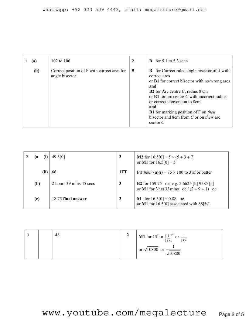 Page 2 of Ratios — Marking scheme (2)