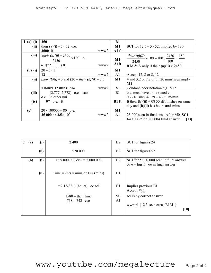 Page 2 of Ratios — Marking scheme (4)