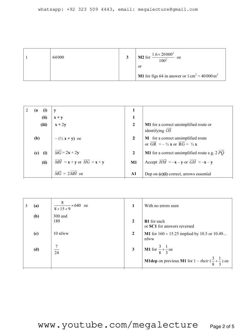 Page 2 of Ratios — Marking scheme (5)