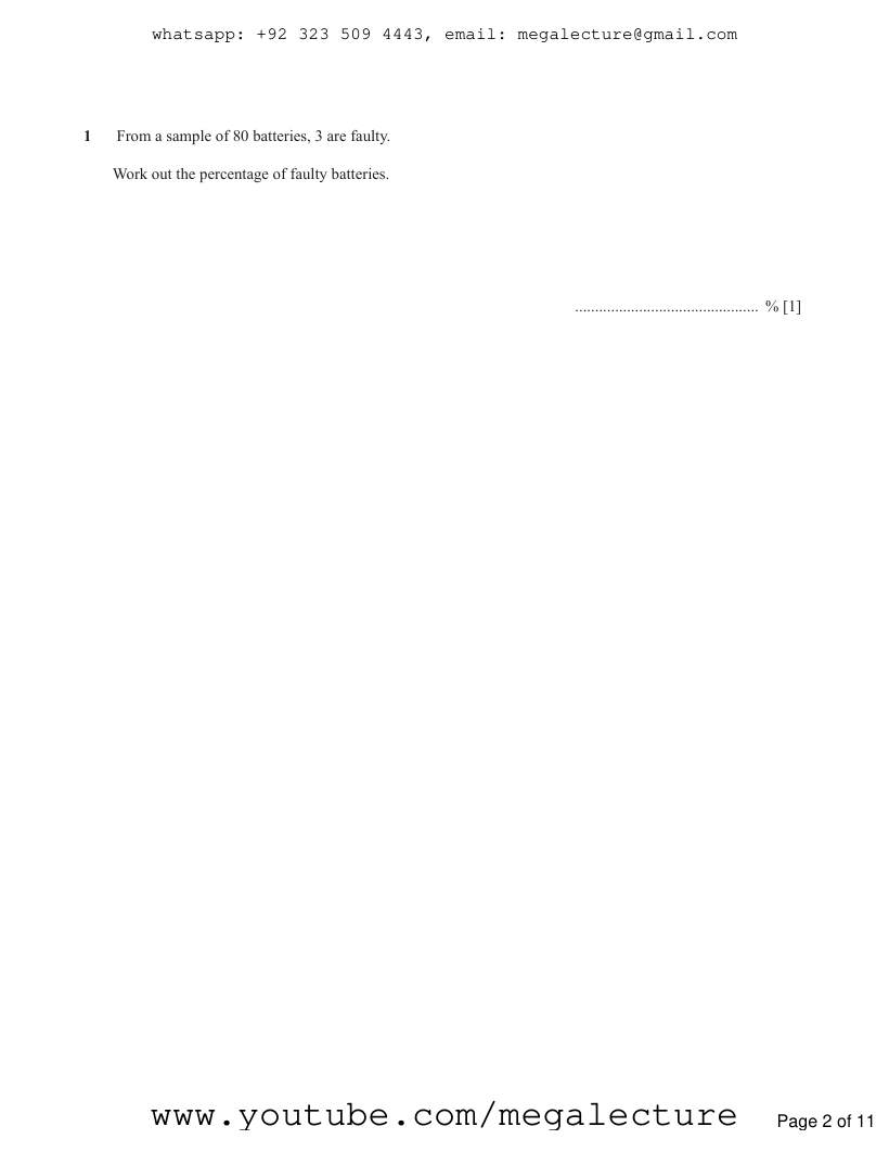 Page 2 of Percentages — Questions