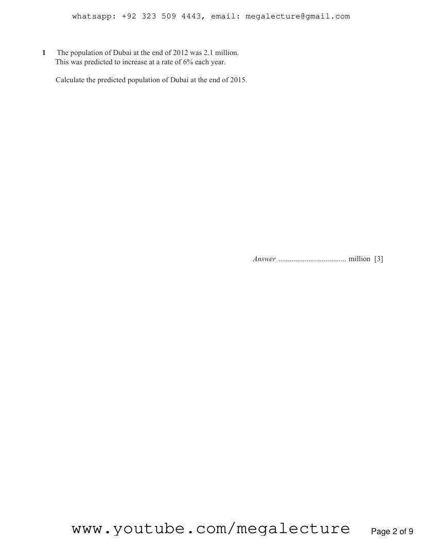 Page 2 of Percentages — Questions (2)