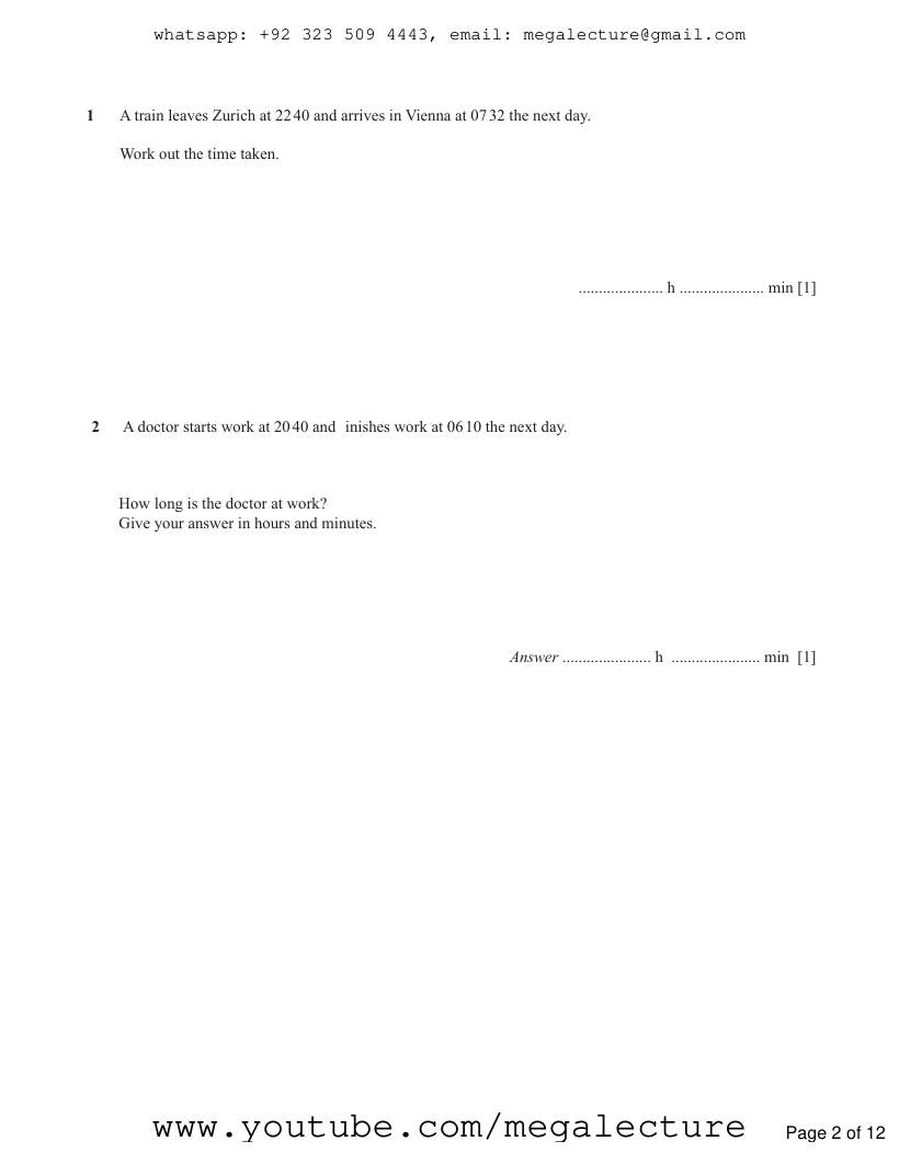 Page 2 of Time — Questions