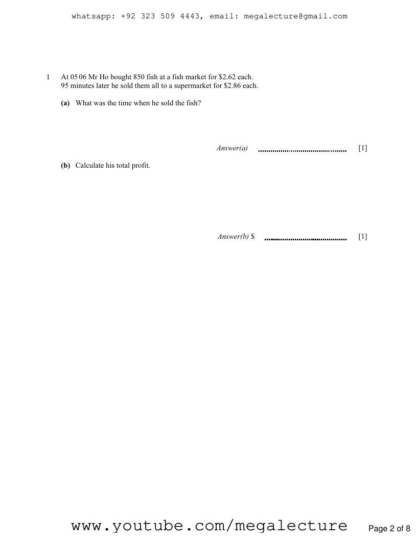 Page 2 of Time — Questions (2)
