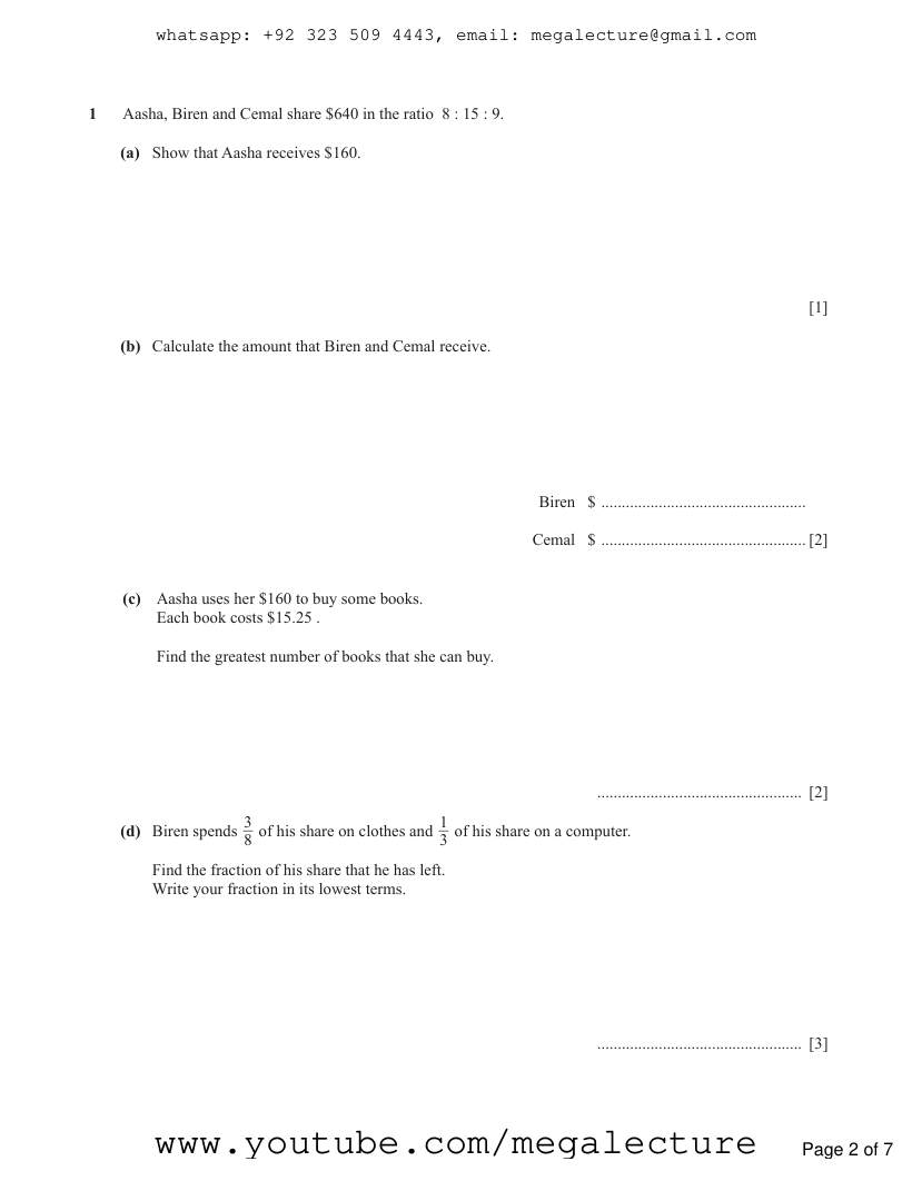 Page 2 of Finance Problems — Questions