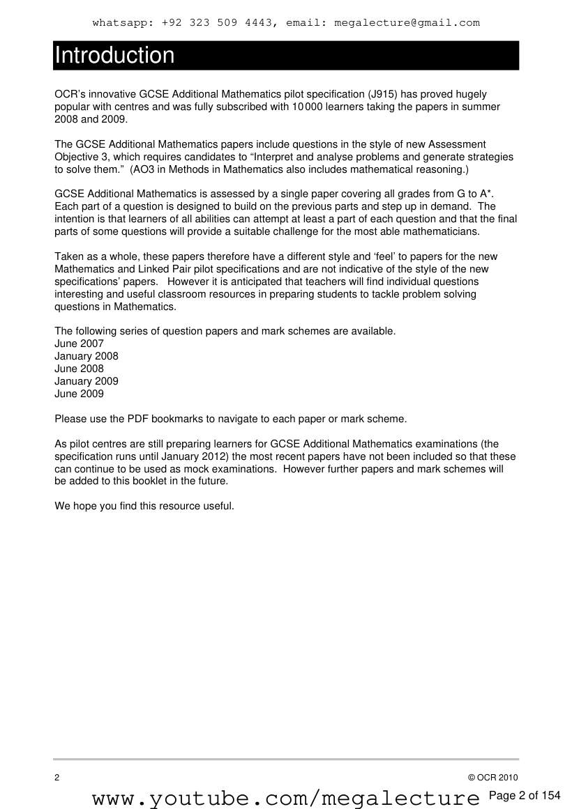 Page 2 of Practice Questions for GCSE Mathematics